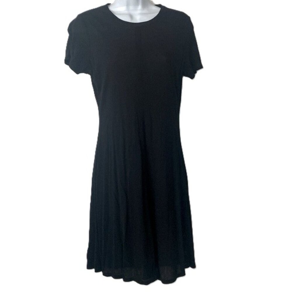 New Ann Taylor Jet Black Rayon Sheath Dress Pullover Stretch NWT $98  Sz XS